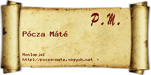 Pócza Máté névjegykártya